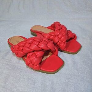 Vionic Women's Kalina Braided Slide Sandals Size 6.5 Coral Orange Color